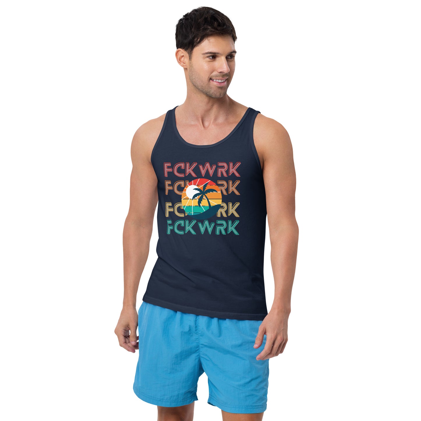 "Tropical Vibes" Fck Wrk Men's Tank Top