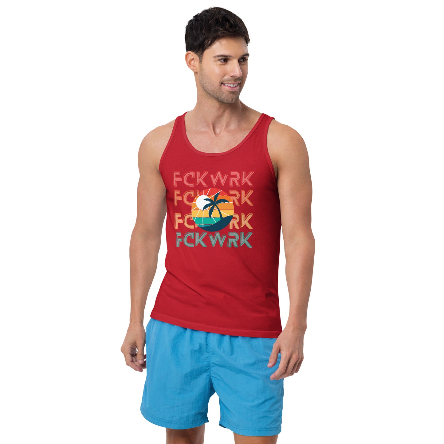 "Tropical Vibes" Fck Wrk Men's Tank Top