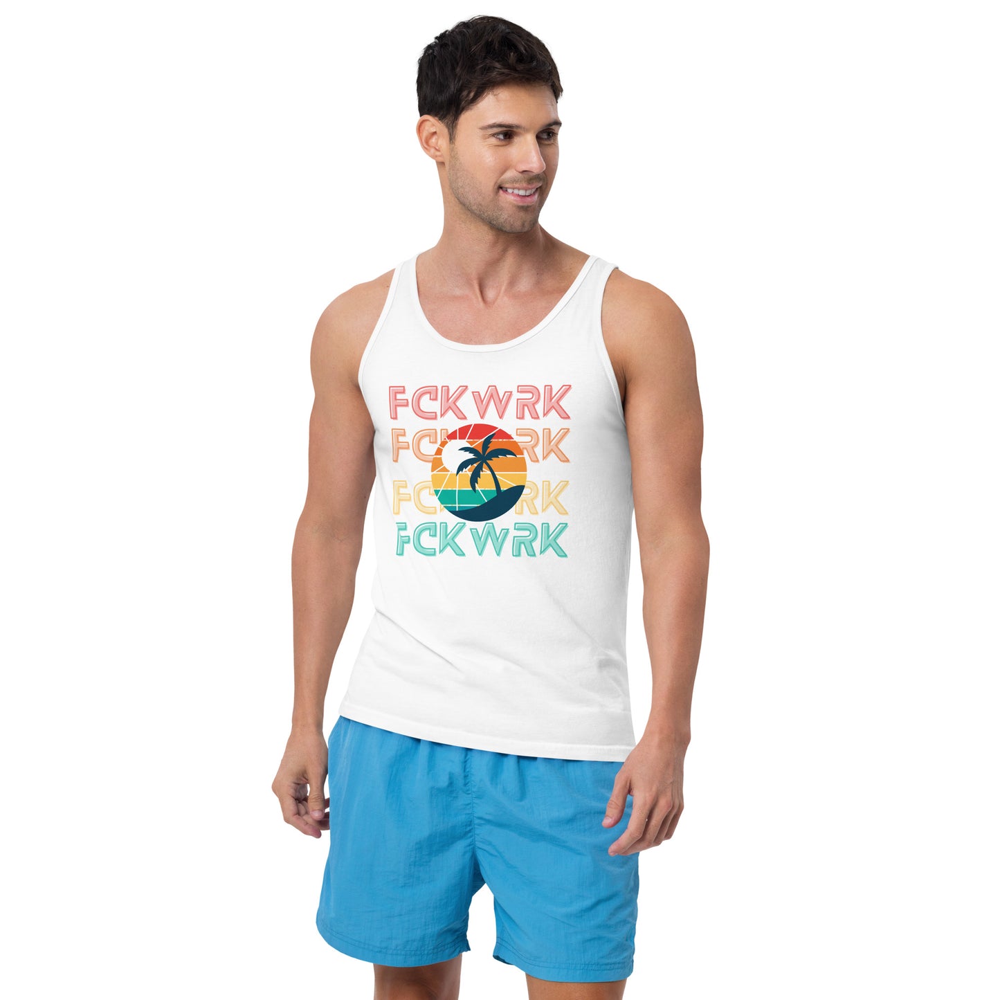 "Tropical Vibes" Fck Wrk Men's Tank Top